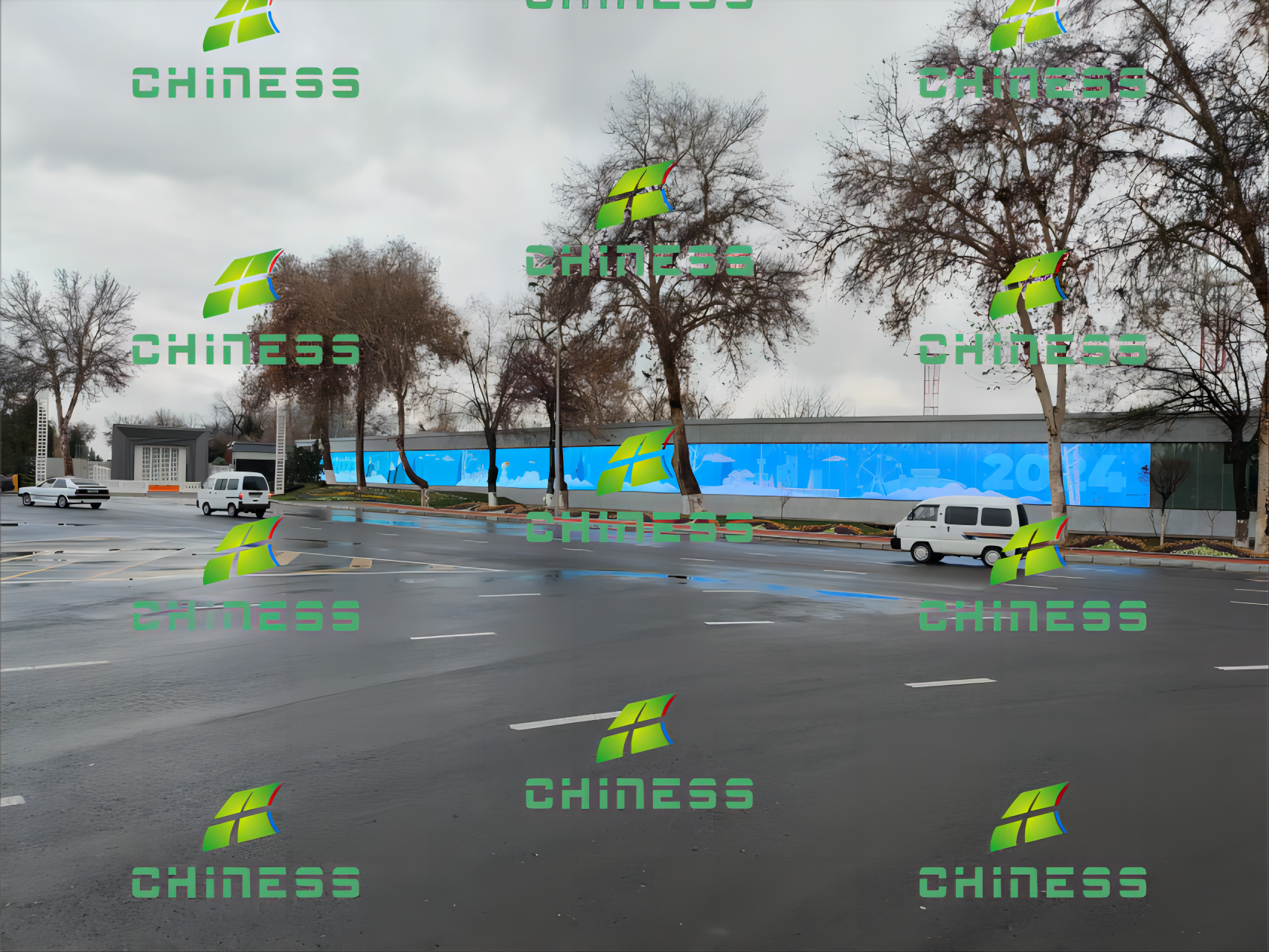 塔什干機場最大LED貼膜屏